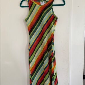 Colorful Striped mini crochet Dress